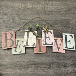 Believe Decorative Hanging Sign